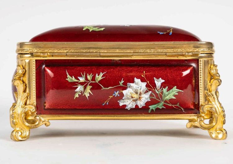 An Art Nouveau Enamel Jewelry Box