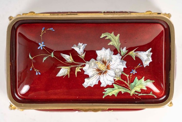 An Art Nouveau Enamel Jewelry Box