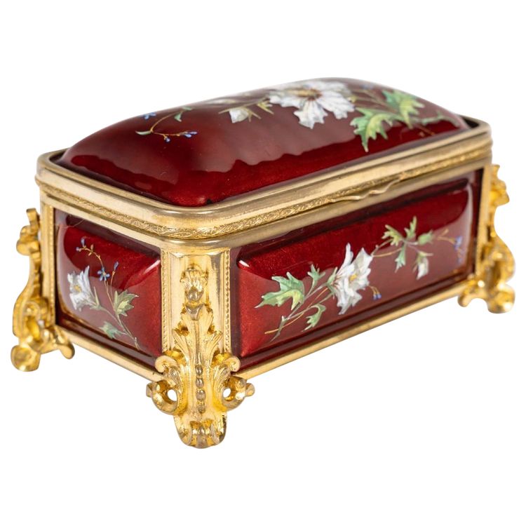 An Art Nouveau Enamel Jewelry Box