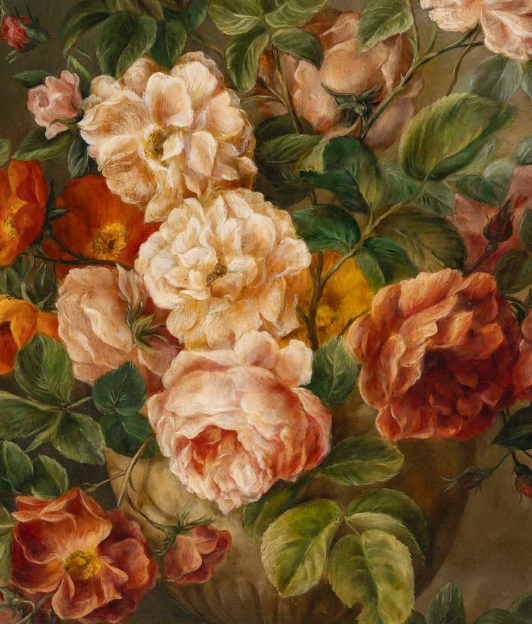 Ein Blumengemälde, Öl auf Leinwand, im flämischen Stil, spätes 19. Jahrhundert