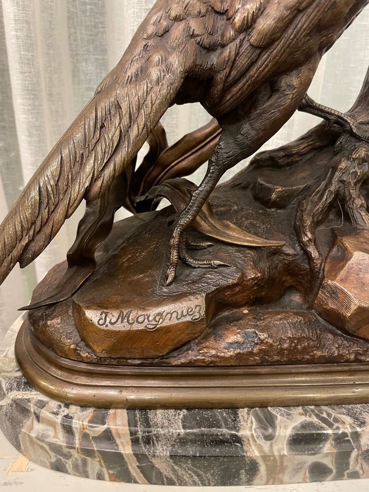 Sculpture En Bronze XIX Siècle Jules Moigniez « poule Faisane »