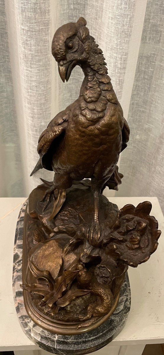 Sculpture En Bronze XIX Siècle Jules Moigniez « poule Faisane »