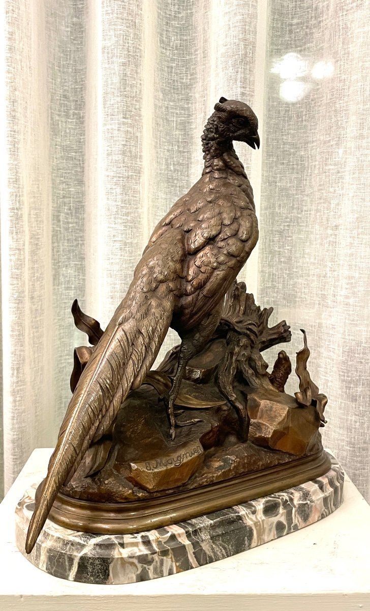 Sculpture En Bronze XIX Siècle Jules Moigniez « poule Faisane »