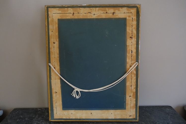 Großer royalistischer Stich: König Ludwig XIV. in Majestät, vergoldeter Holzrahmen - 82cm x 99,5cm