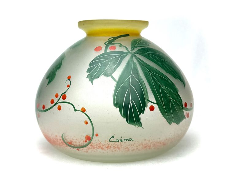 Vase en verre à décor des Groseilles 