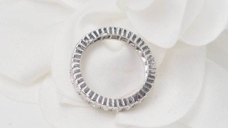 Amerikanischer Trauring aus Platin und Diamanten 0.92ct