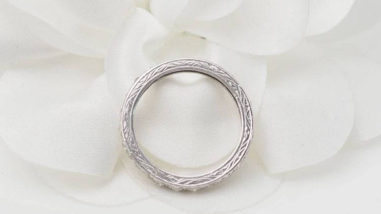 Fede americana in platino e diamanti 0,80ct