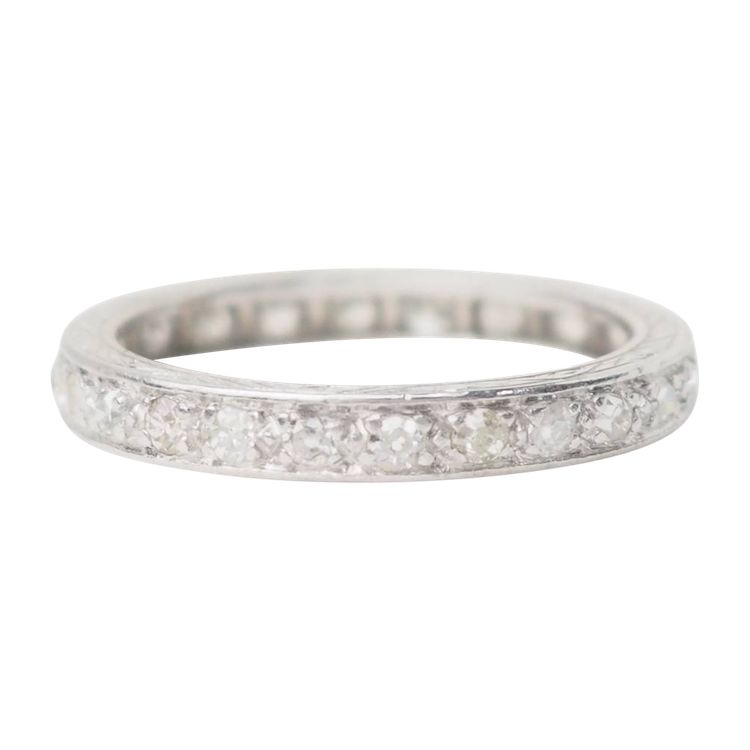 Fede americana in platino e diamanti 0,80ct