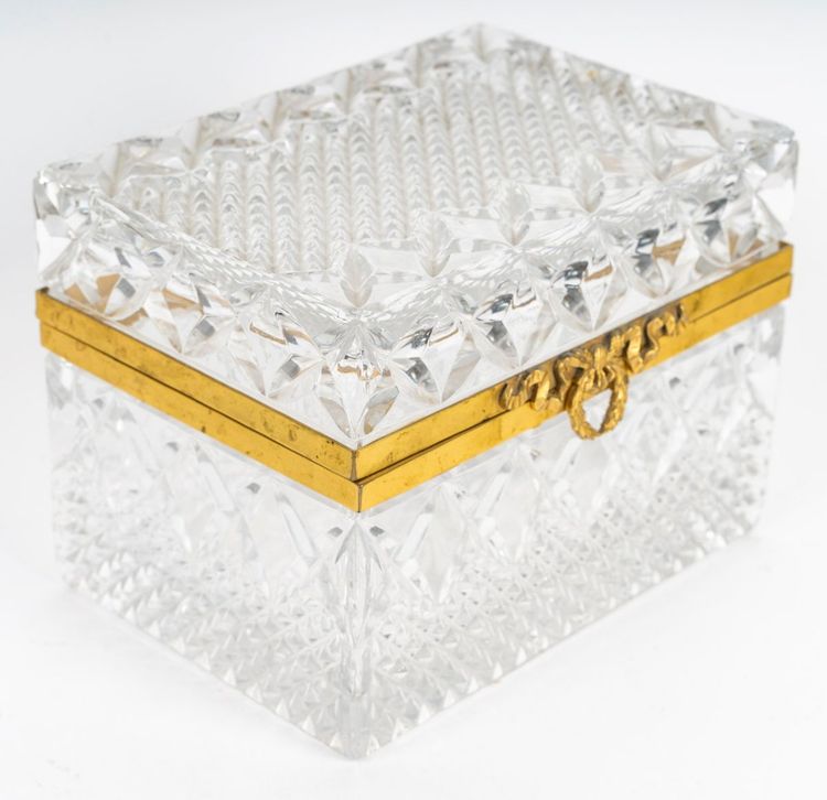 A Cut Crystal Jewelry Box, 20th Century