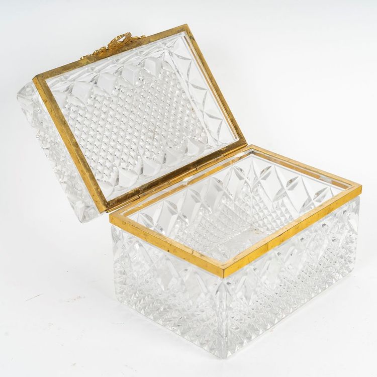 A Cut Crystal Jewelry Box, 20th Century