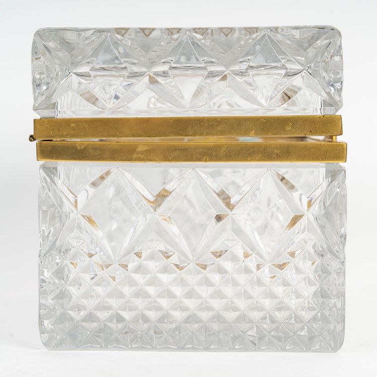 A Cut Crystal Jewelry Box, 20th Century
