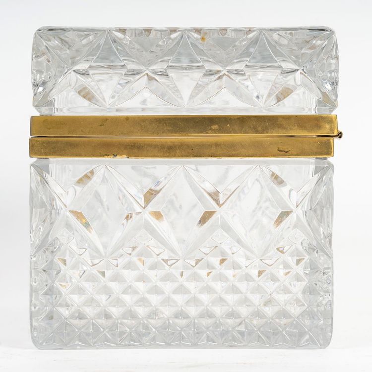 A Cut Crystal Jewelry Box, 20th Century