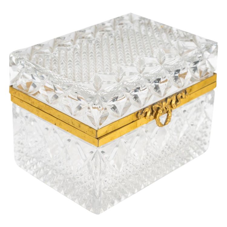 A Cut Crystal Jewelry Box, 20th Century