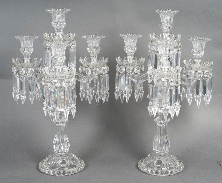 A Pair Of Baccarat Crystal Candlesticks