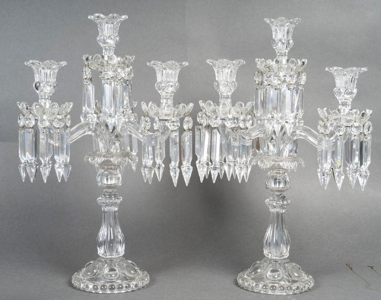 A Pair Of Baccarat Crystal Candlesticks