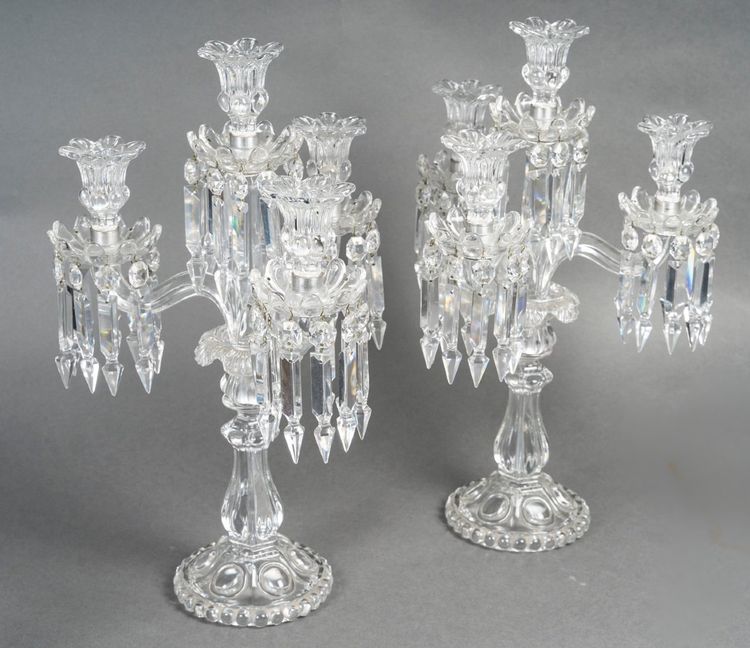 A Pair Of Baccarat Crystal Candlesticks