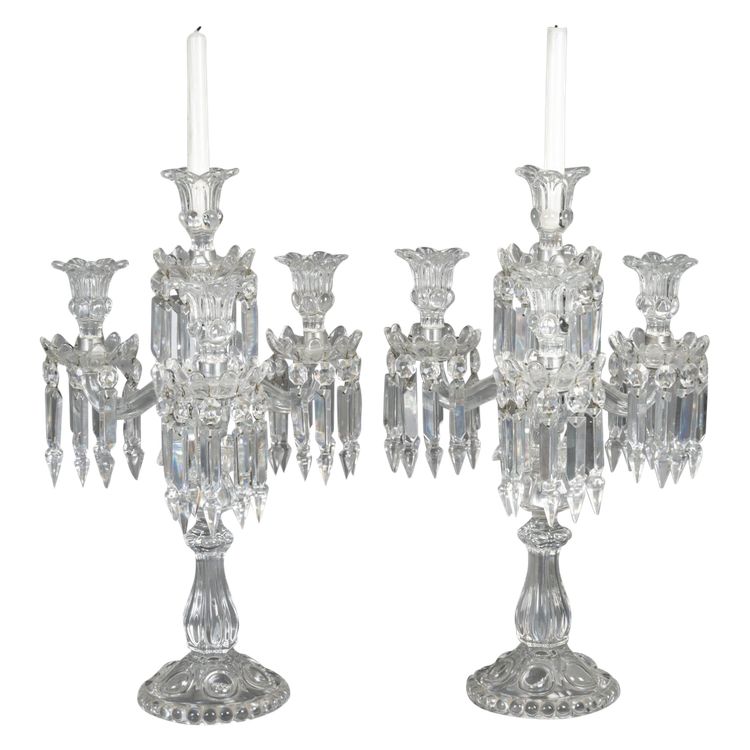 A Pair Of Baccarat Crystal Candlesticks