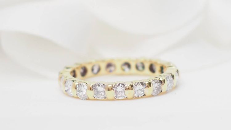 Fede americana in oro giallo e diamanti 1,33 carati