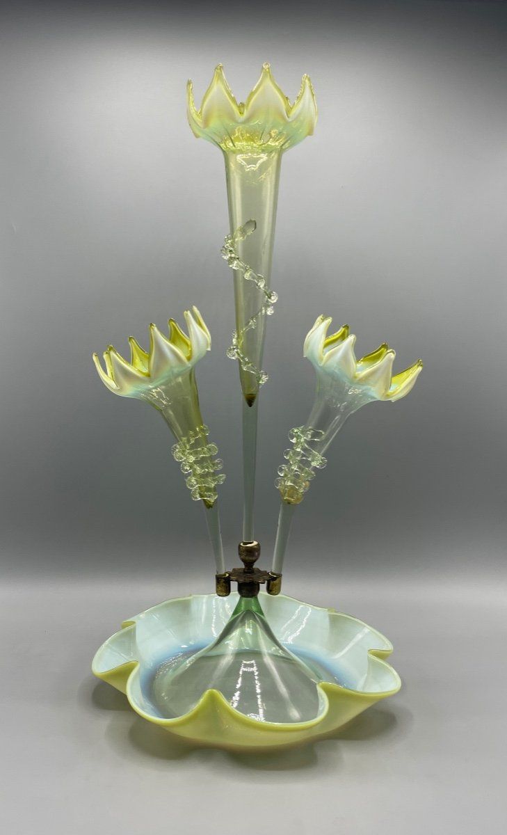  Art Nouveau Opaline Glass Soliflore