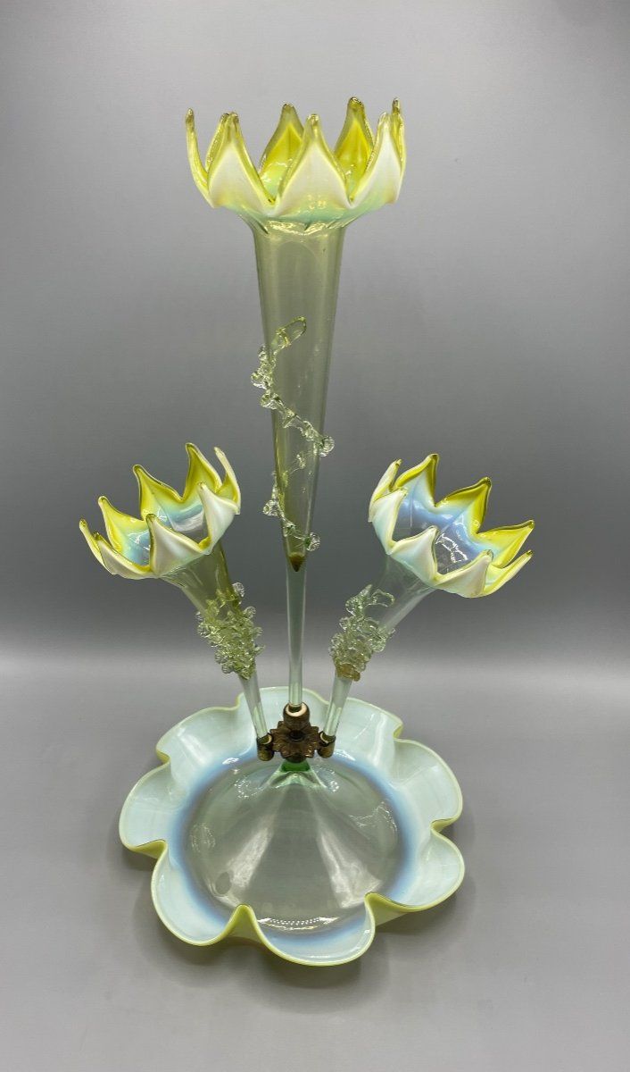 Art Nouveau Opaline Glass Soliflore