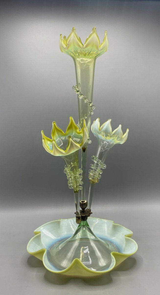  Art Nouveau Opaline Glass Soliflore