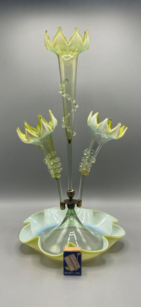  Art Nouveau Opaline Glass Soliflore