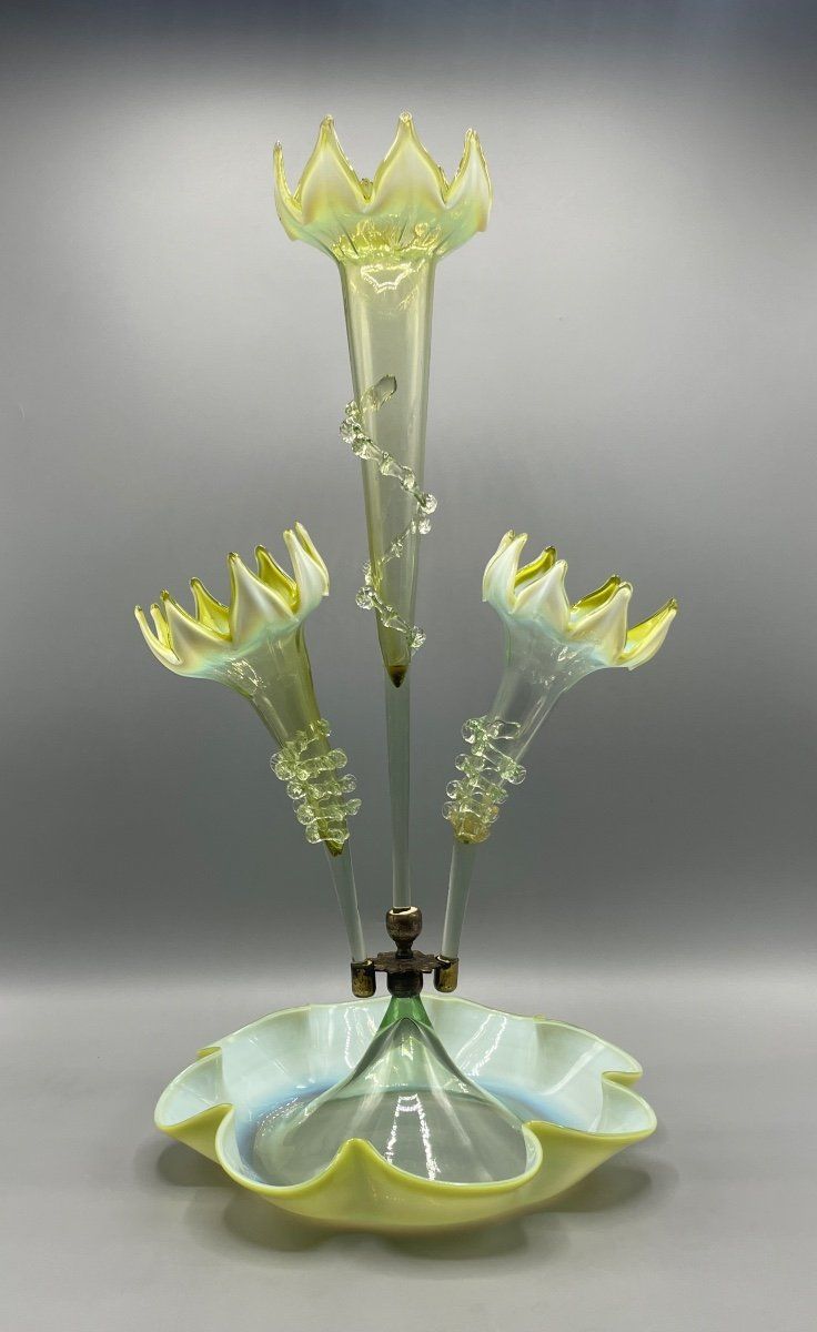  Art Nouveau Opaline Glass Soliflore