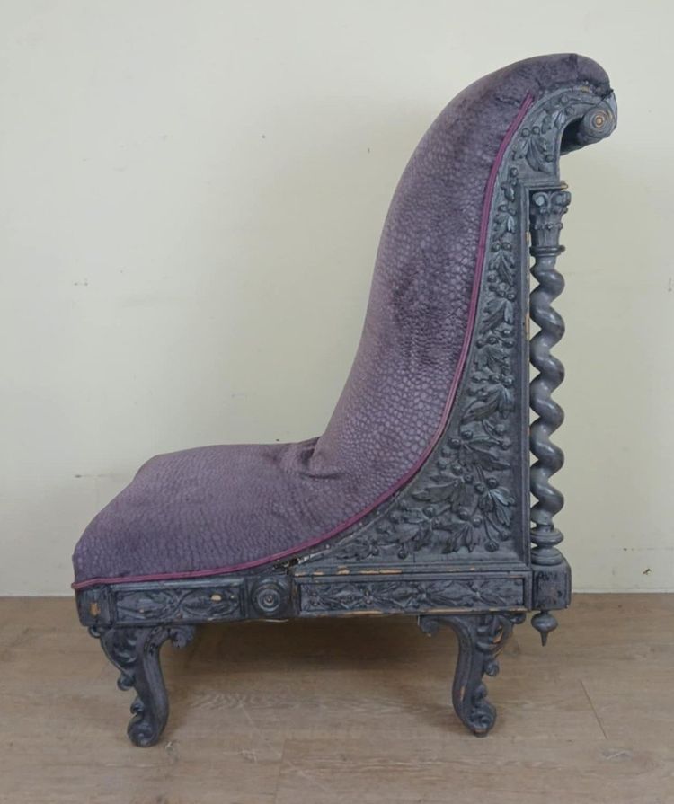 Fauteuil Prie Dieu Renaissance De Forme Bateau circa 1850