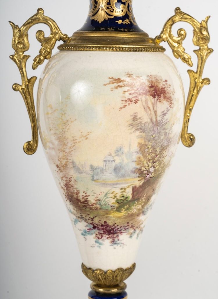 A Pair Of Porcelain And Earthenware Vases, Sèvres Late 19th Century