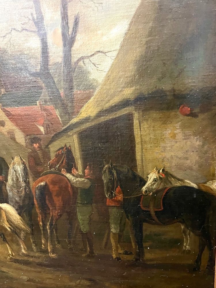 Huile Sur Toile « scène De Chasse » Josef Jodocus Moerenhout