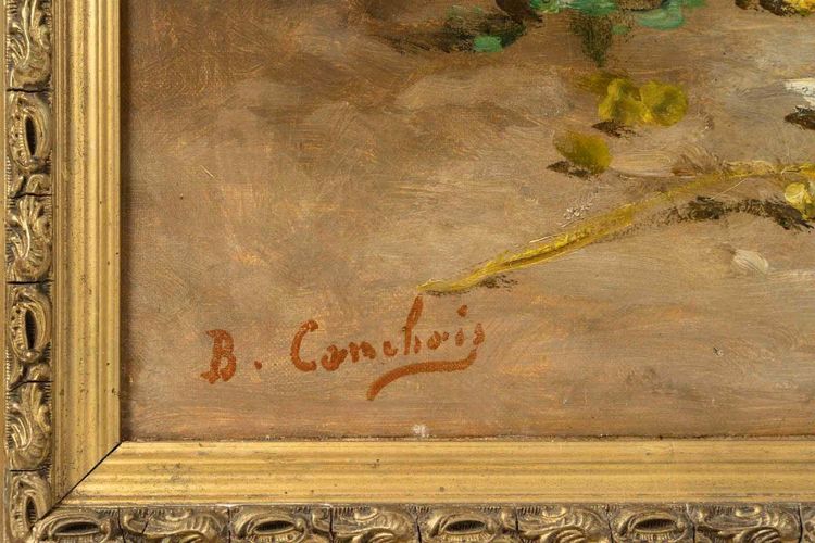 Coppia di dipinti floreali di Henri Cauchois