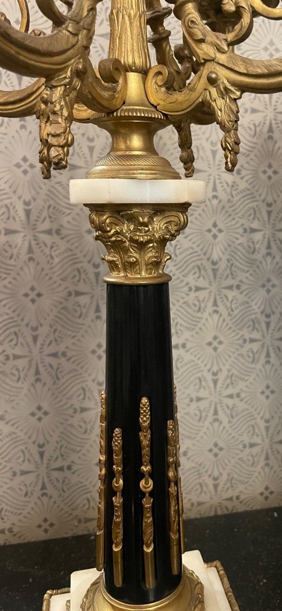 Louis XVI Style Bronze and Marble Mantel Clock