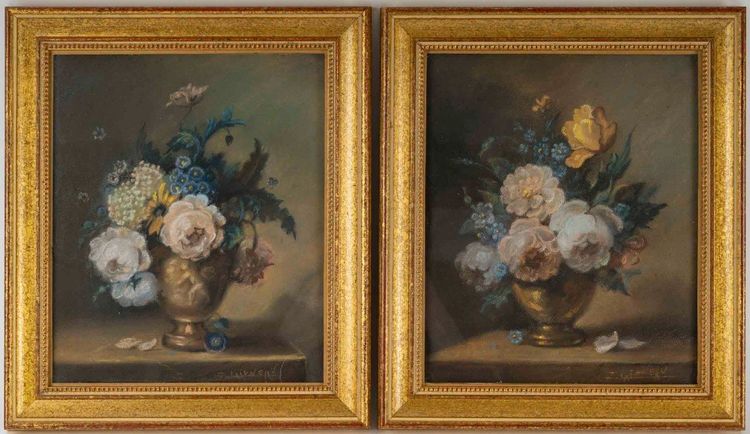 Une Paire De Pasetl bouquets de Fleurs, Zoé LAIGNEAU