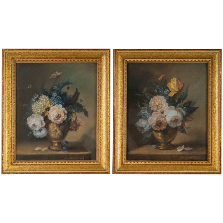 Une Paire De Pasetl bouquets de Fleurs, Zoé LAIGNEAU