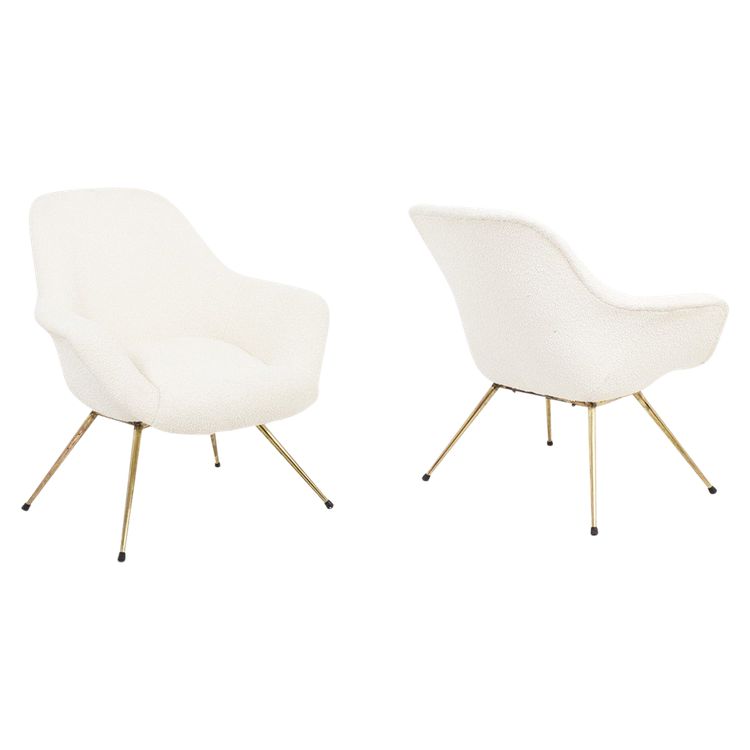 Paire de fauteuils cocktail en laiton doré. Années 1960. LS42411551
