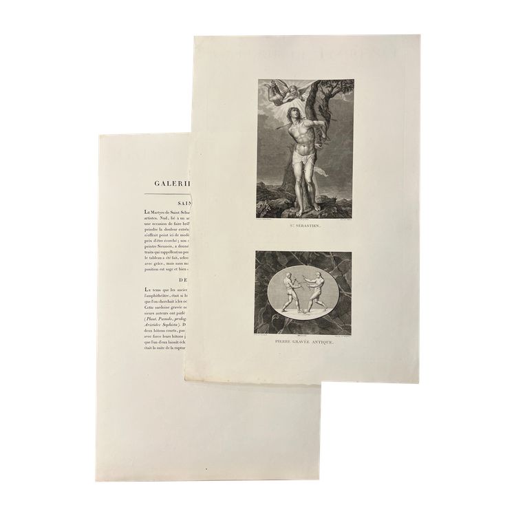 Saint Sebastien, Sodoma, Two athletes, Etching