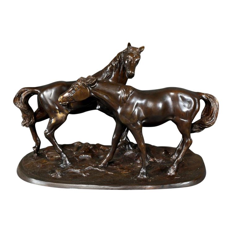 Bronzo "Cavalli arabi", da P-J. Mène - Inizio del XX secolo
