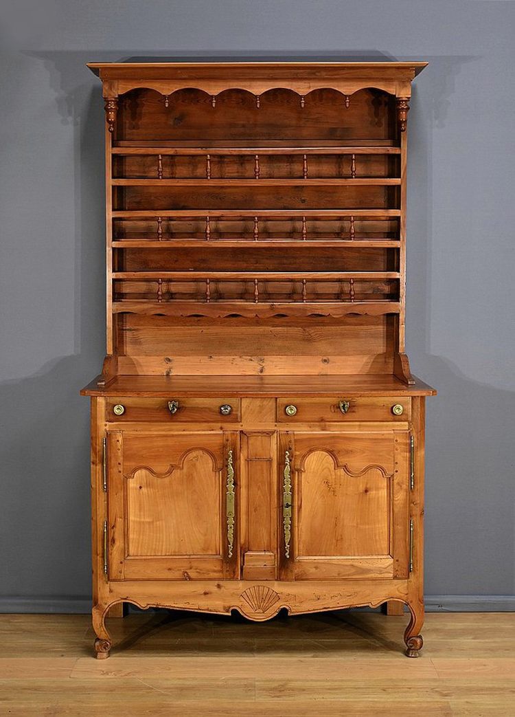 Buffet Vaisselier aus Kirschbaum Blond, Stil Louis XV - Mitte XIX.