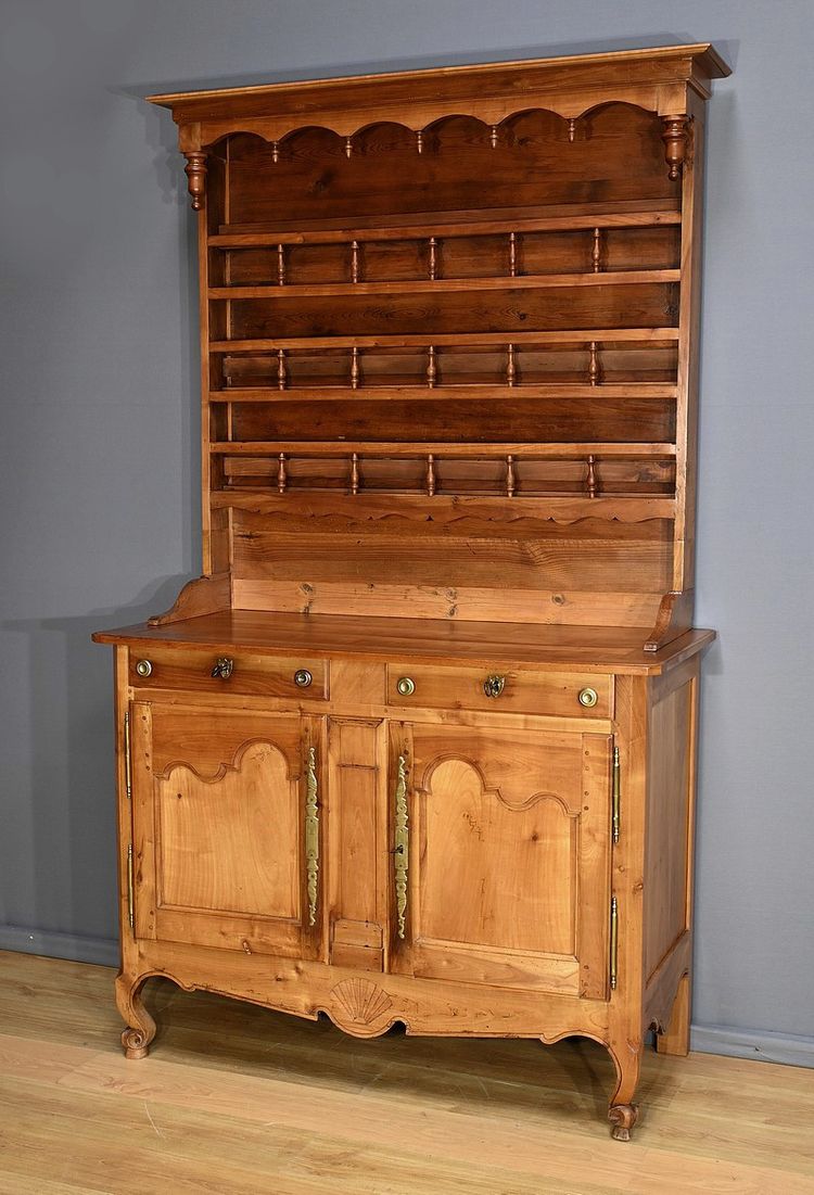 Buffet Vaisselier aus Kirschbaum Blond, Stil Louis XV - Mitte XIX.