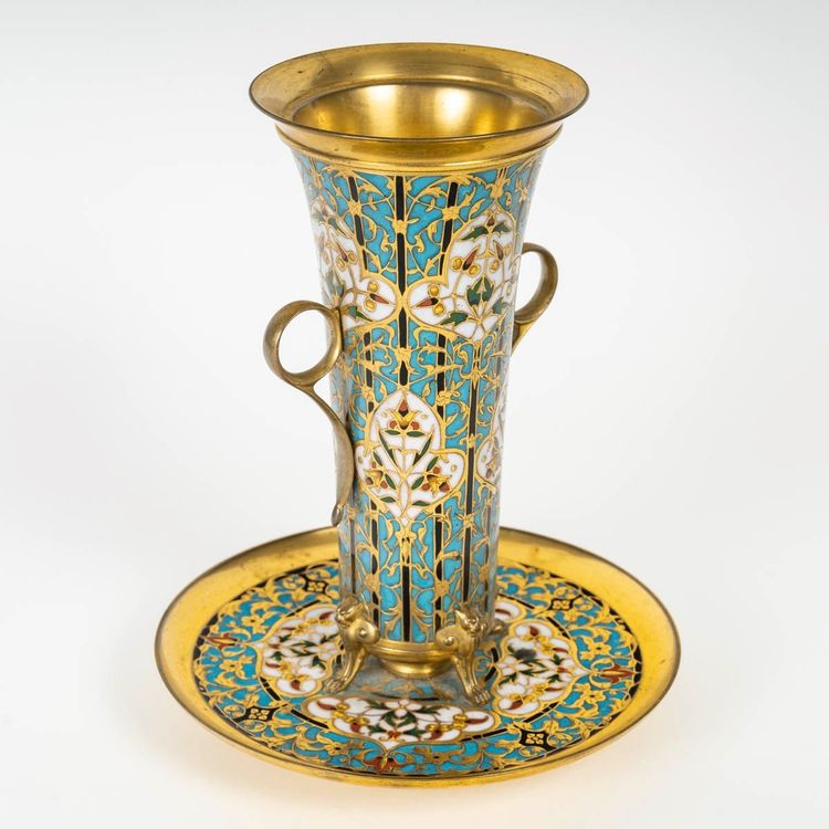 A Cloisonné Bronze Cup by F. Barbedienne