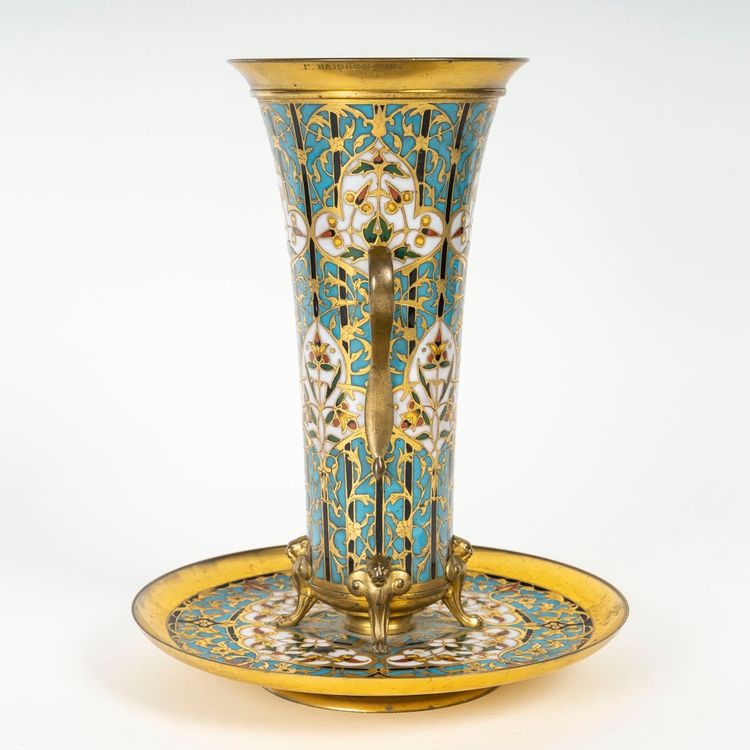 A Cloisonné Bronze Cup by F. Barbedienne