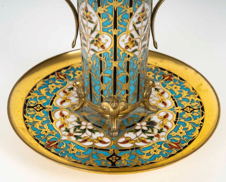 A Cloisonné Bronze Cup by F. Barbedienne