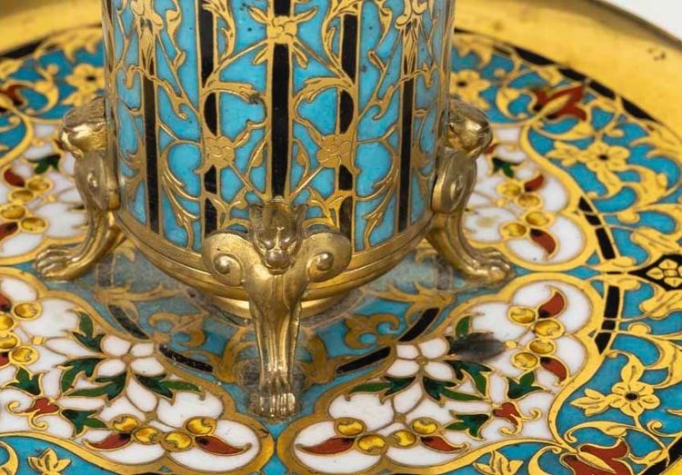 A Cloisonné Bronze Cup by F. Barbedienne