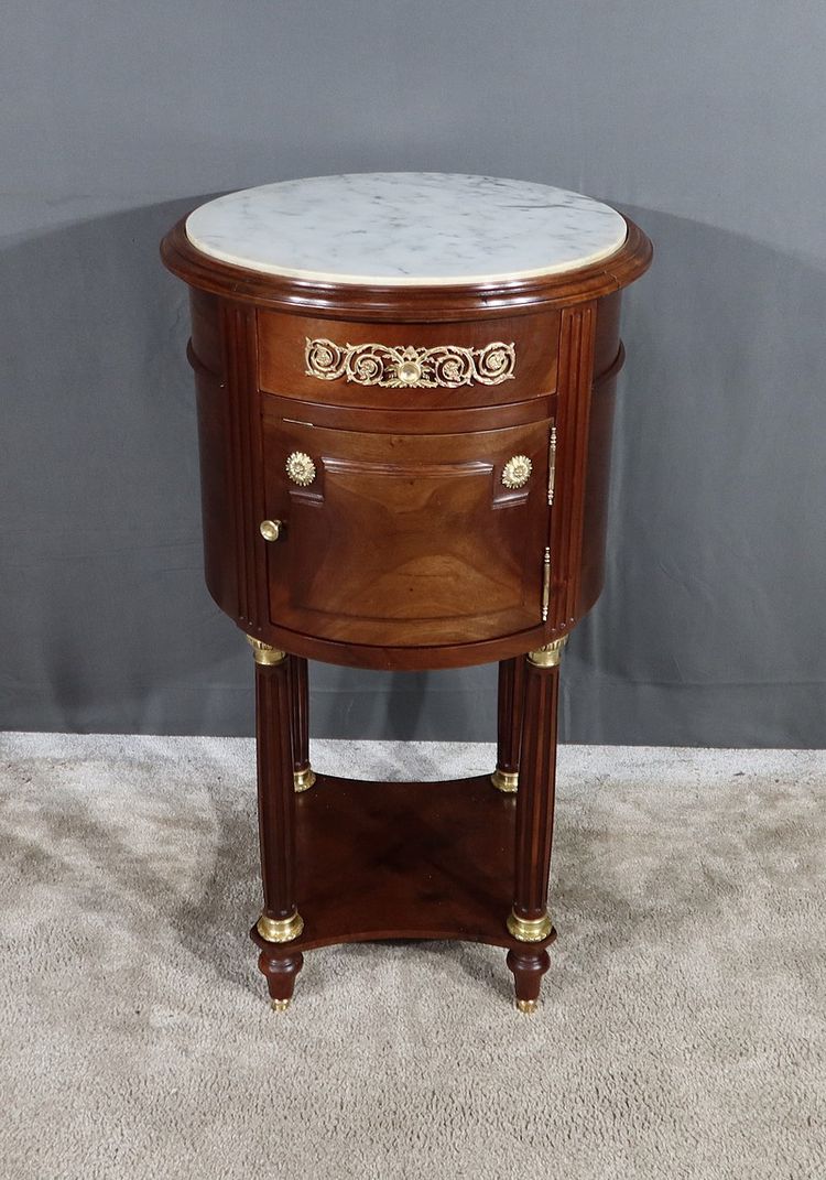 Petite Table Tambour en Acajou, style Louis XVI – Fin XIXe