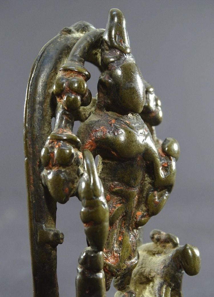 ndia, 16th Century, Very Old Bronze Jain Statue Of The Goddess Ambika.