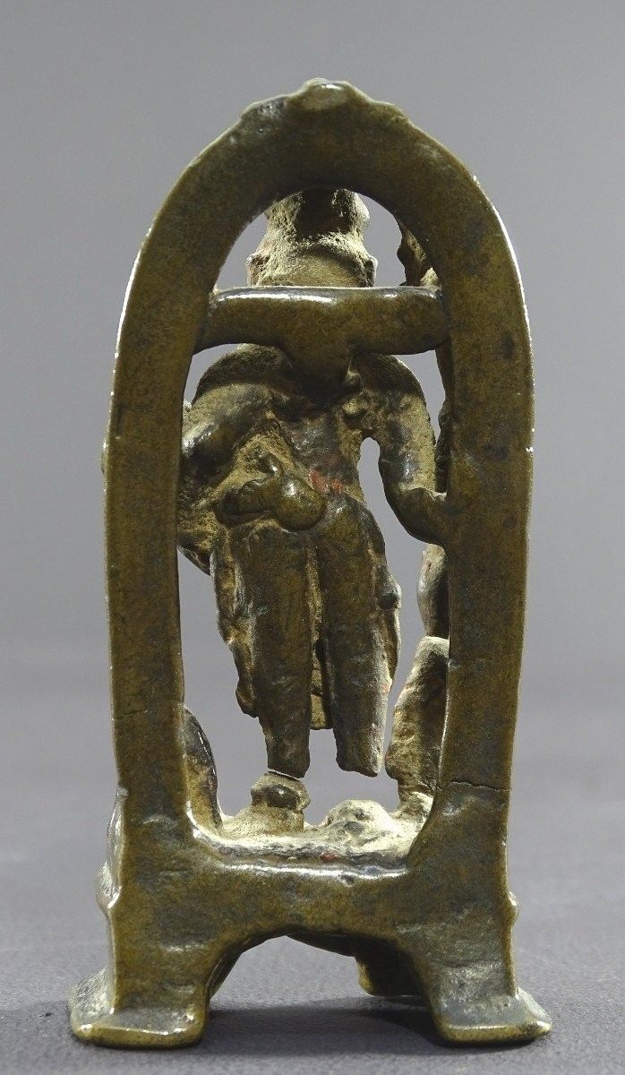 ndia, 16th Century, Very Old Bronze Jain Statue Of The Goddess Ambika.