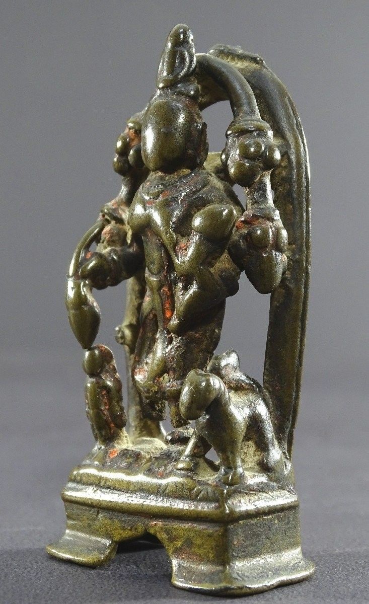 ndia, 16th Century, Very Old Bronze Jain Statue Of The Goddess Ambika.
