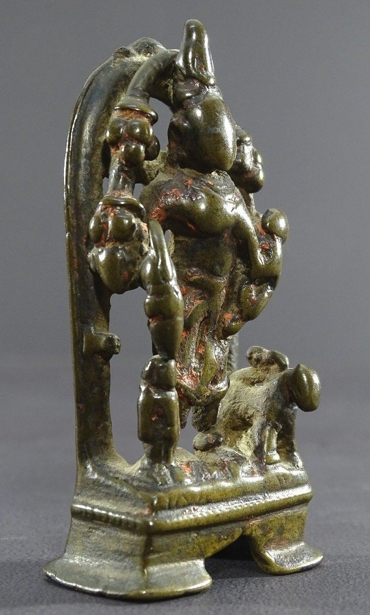 ndia, 16th Century, Very Old Bronze Jain Statue Of The Goddess Ambika.