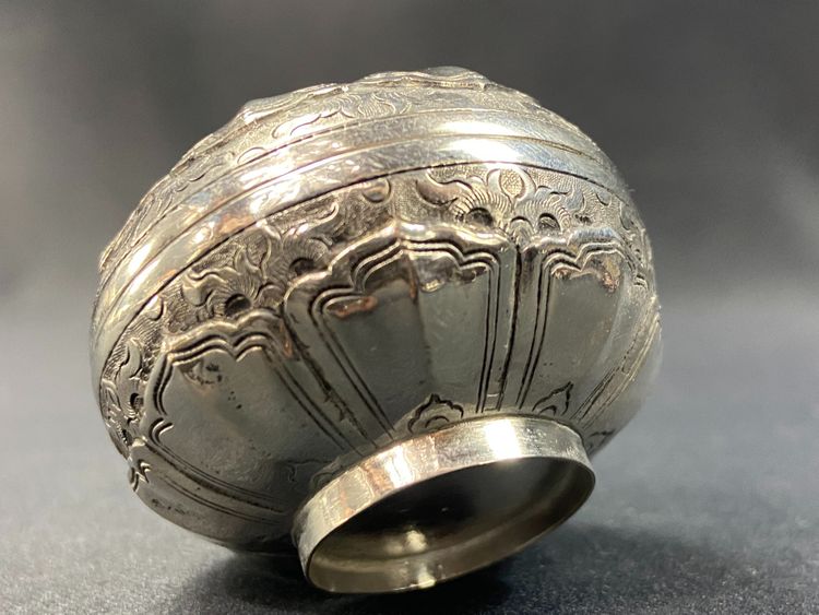 Boite à opium en argent massif Chine XIXe