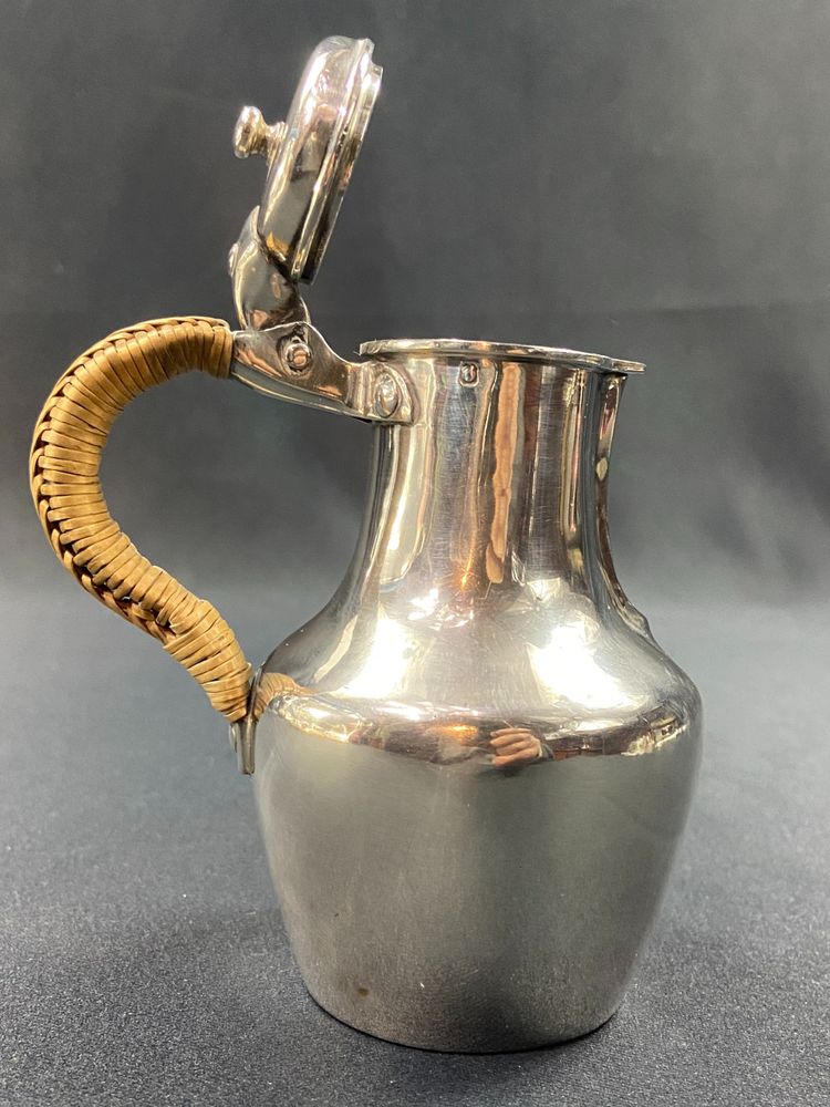 Coquemar laitière XIXe en argent massif